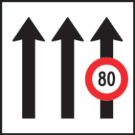 Disposition des voies de circulation annonçant des restrictions